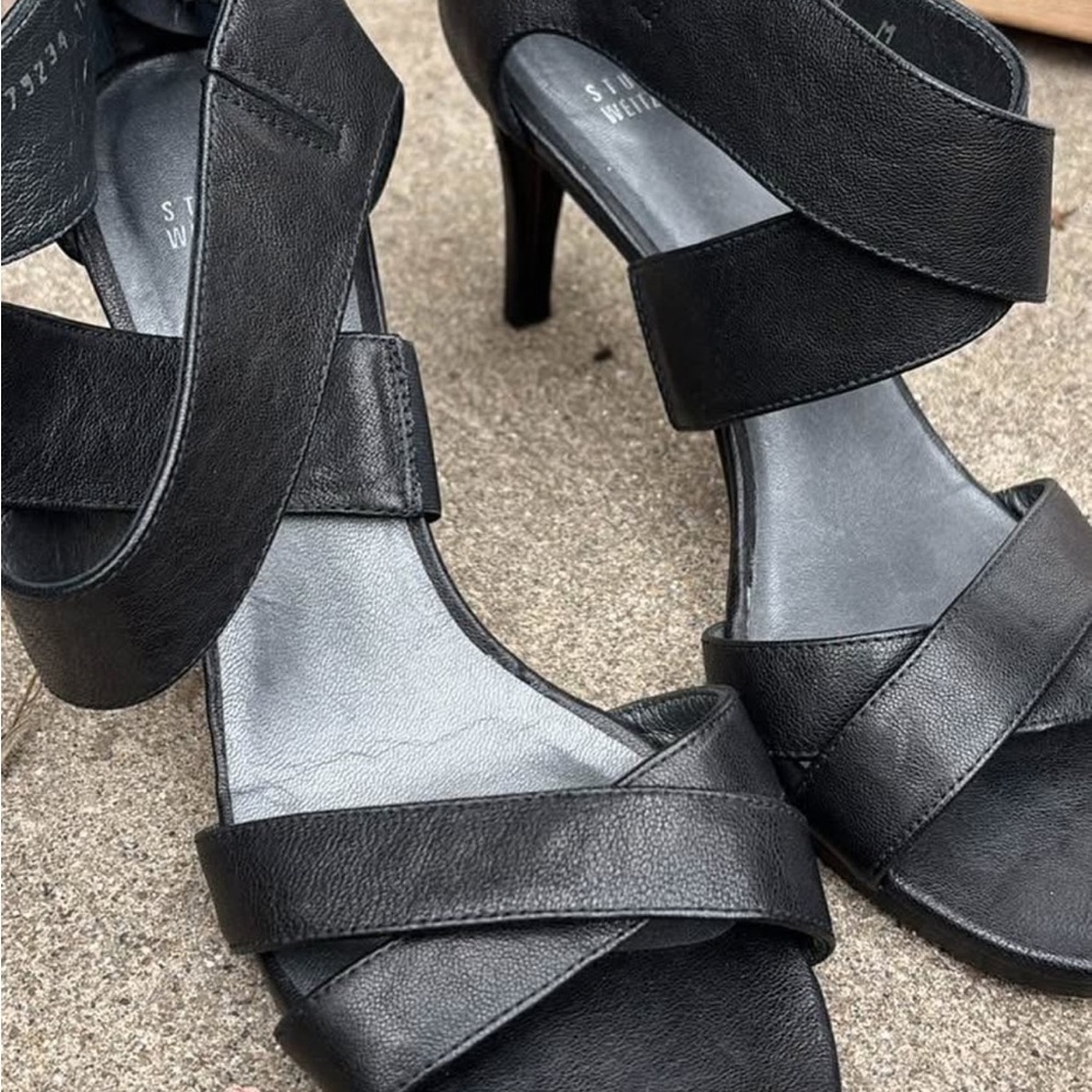 Stuart Weitzman Black Strappy Heels